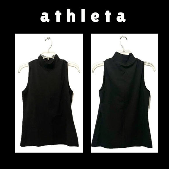 🍭 3/$30 Athleta black sleeveless minimal chic mock turtleneck - Picture 3 of 15